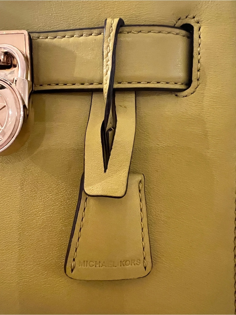 Michael Kors Hamilton Citron Yellow Satchel Crossbody Bag - Picture 5 of 12
